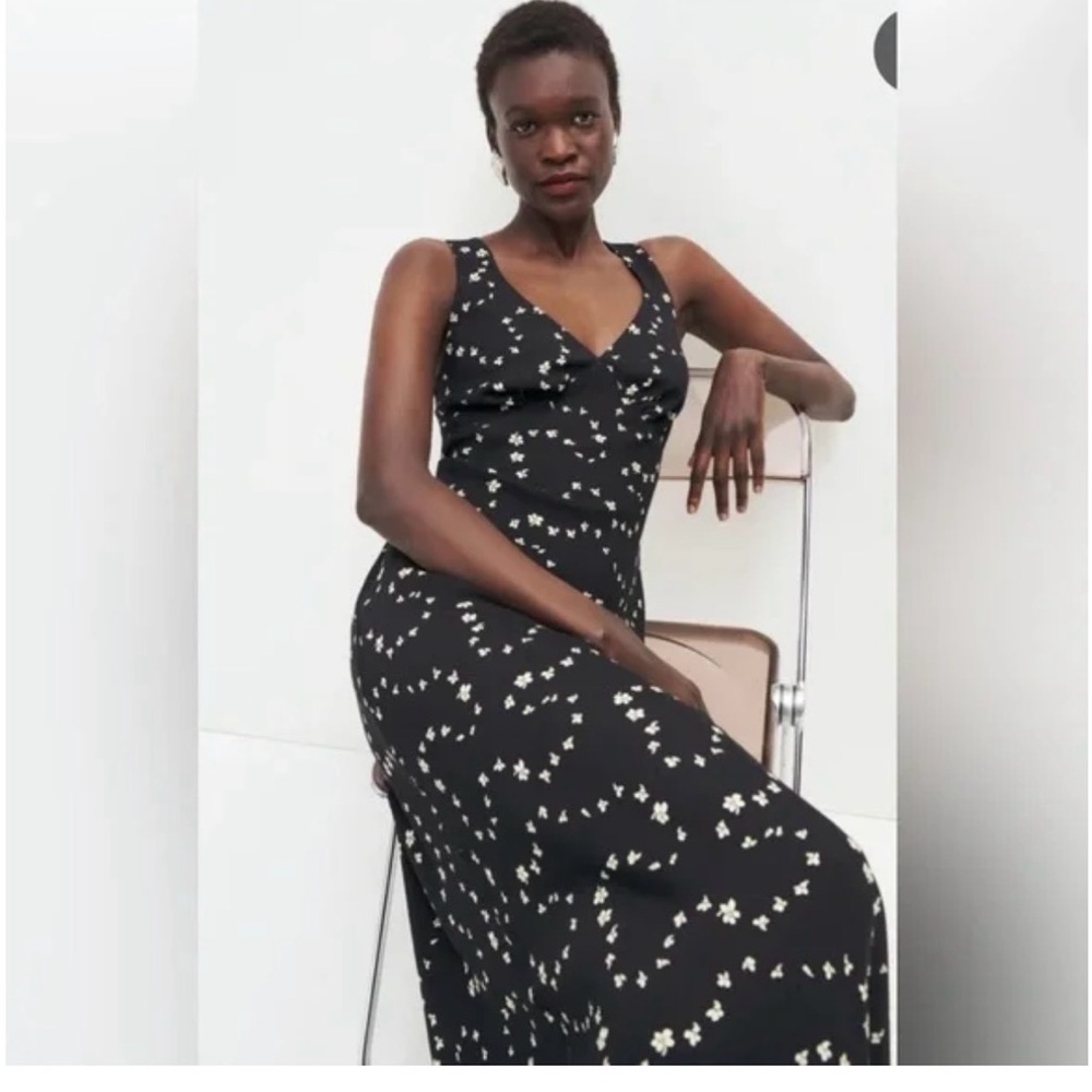 Reformation Black Floral Dress